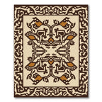 Brown and Ochre Ornamental Medallion Rug