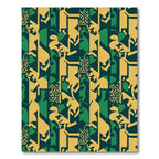 Bold Yellow Green Abstract Figures Rug