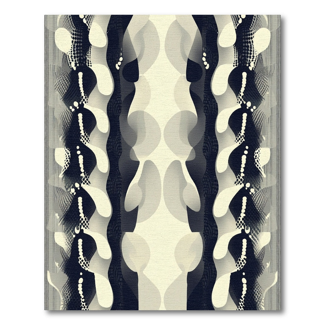 Abstract Organic Cream Dark Waves Rug