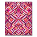 Vibrant Pink Diamond Geometric Overlay Rug
