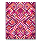 Vibrant Pink Diamond Geometric Overlay Rug