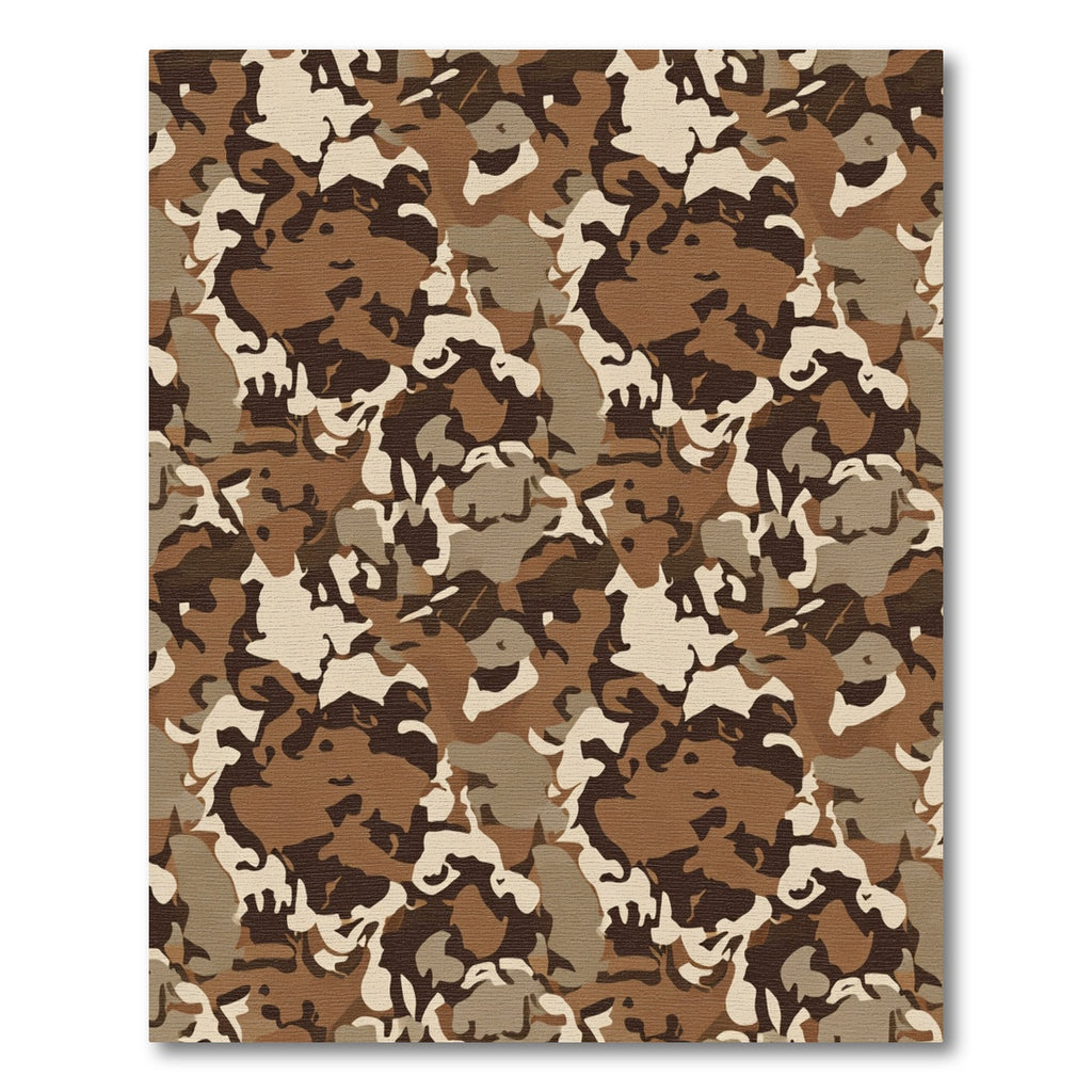 Earthy Brown Camouflage Abstract Waves Rug