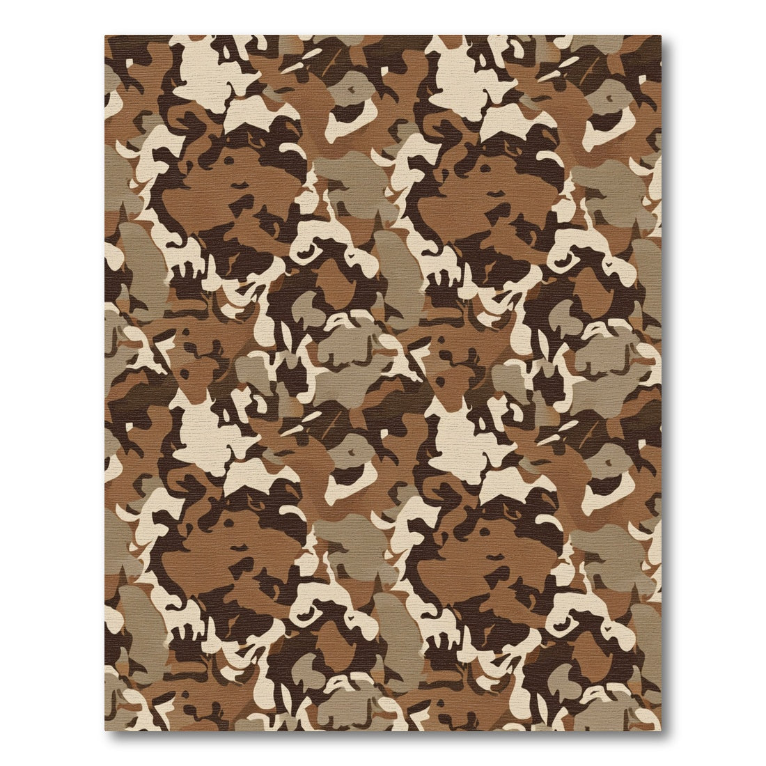 Earthy Brown Camouflage Abstract Waves Rug
