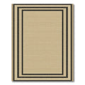 Tan Striped Bordered Classic Rug