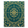 Emerald Golden Scroll Mandala Rug