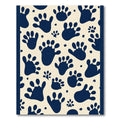Navy Blue Paw Print Pattern Rug