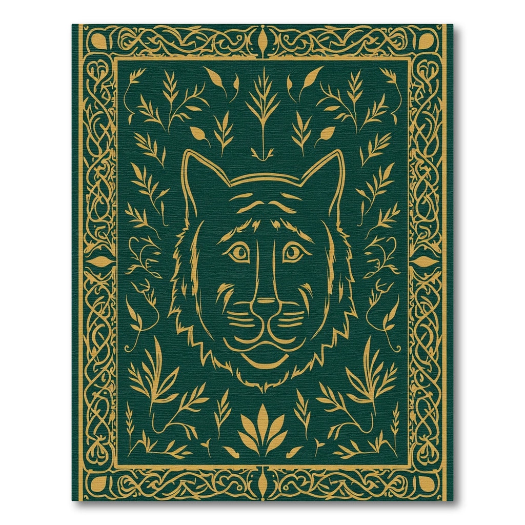 Emerald Tiger Floral Celtic Border Rug