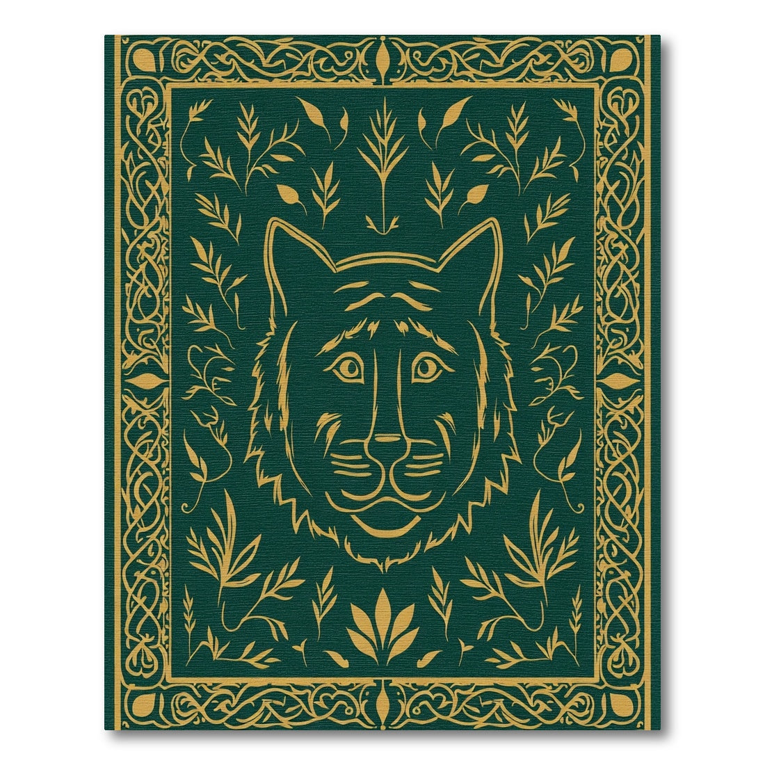 Emerald Tiger Floral Celtic Border Rug