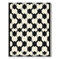 Black Cream Geometric Interlock Rug
