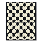 Black Cream Geometric Interlock Rug