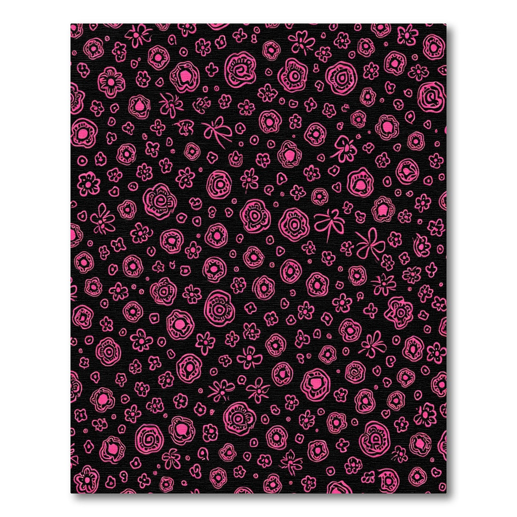 Hot Pink Floral Scatter Rug