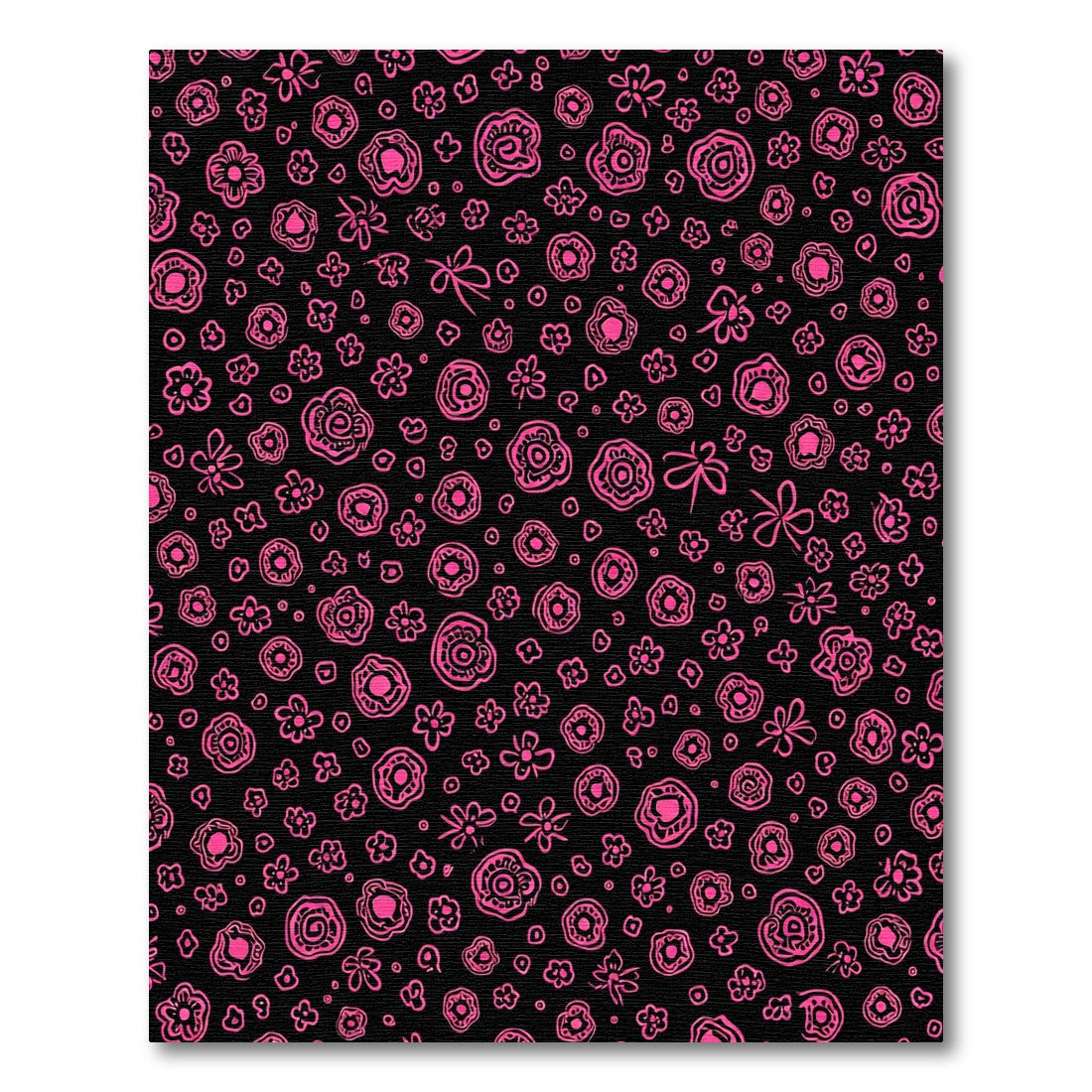 Hot Pink Floral Scatter Rug