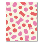 Pink Red Abstract Shapes Confetti Rug