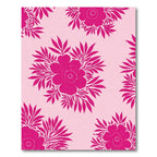 Hot Pink Floral Botanical Medallion Rug