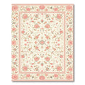 Soft Pink Climbing Floral Border Rug
