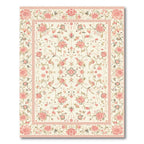 Soft Pink Climbing Floral Border Rug