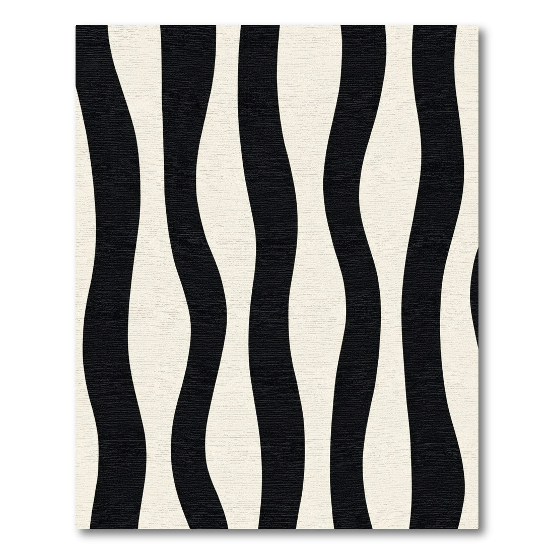 Modern Black Cream Wavy Stripe Rug