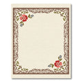 Red Blossom Flourish Scroll Border Rug