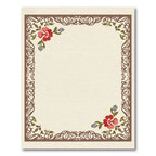 Red Blossom Flourish Scroll Border Rug