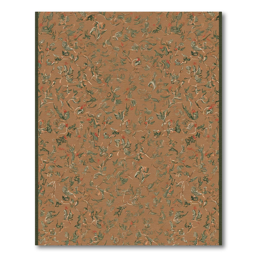 Earthy Tone Abstract Floral Swirl Rug
