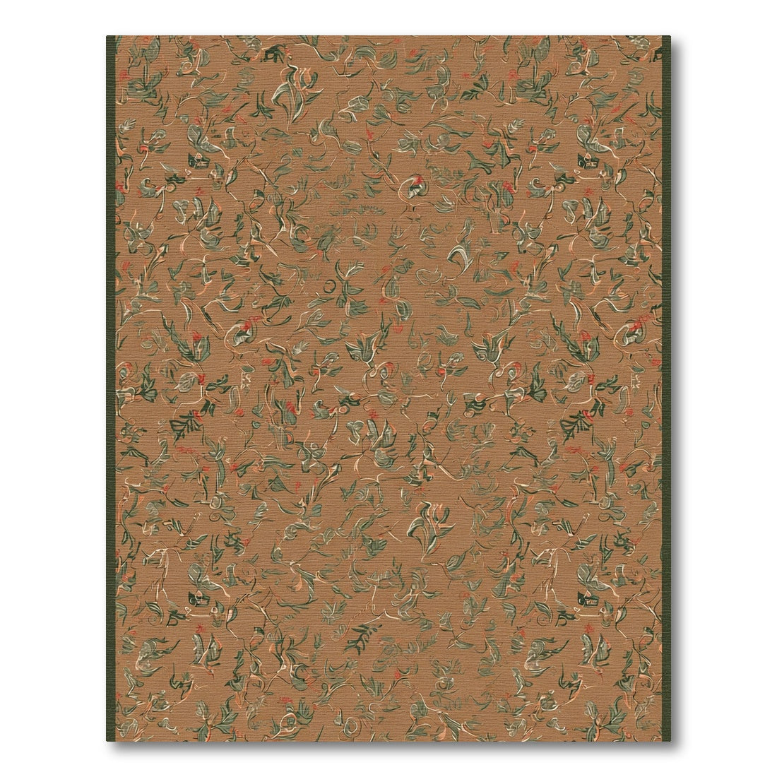 Earthy Tone Abstract Floral Swirl Rug