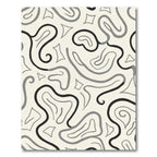 Monochromatic Abstract Swirls And Shapes Rug
