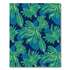 Deep Green Abstract Tropical Leaves Rug