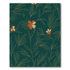 Emerald Green Floral Vine Artwork Rug