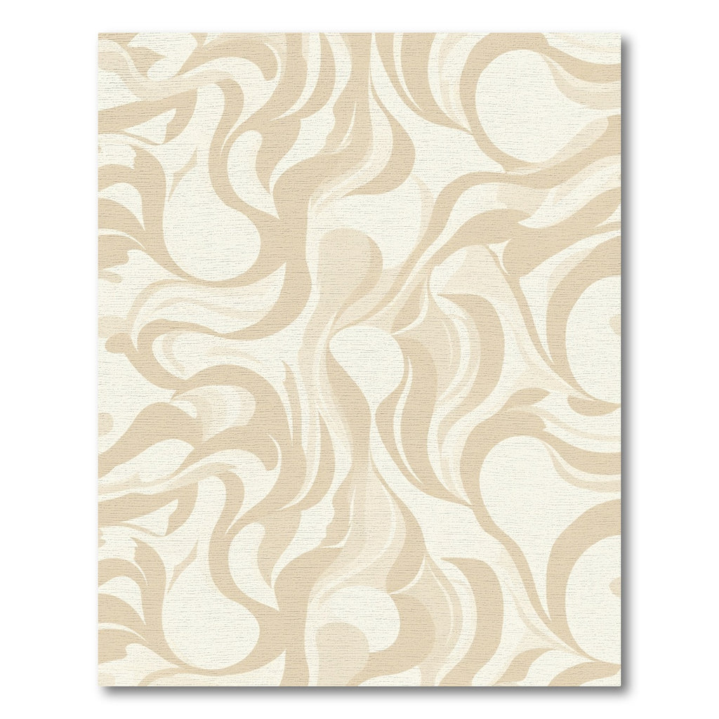 Cream Swirl Abstract Flow Rug