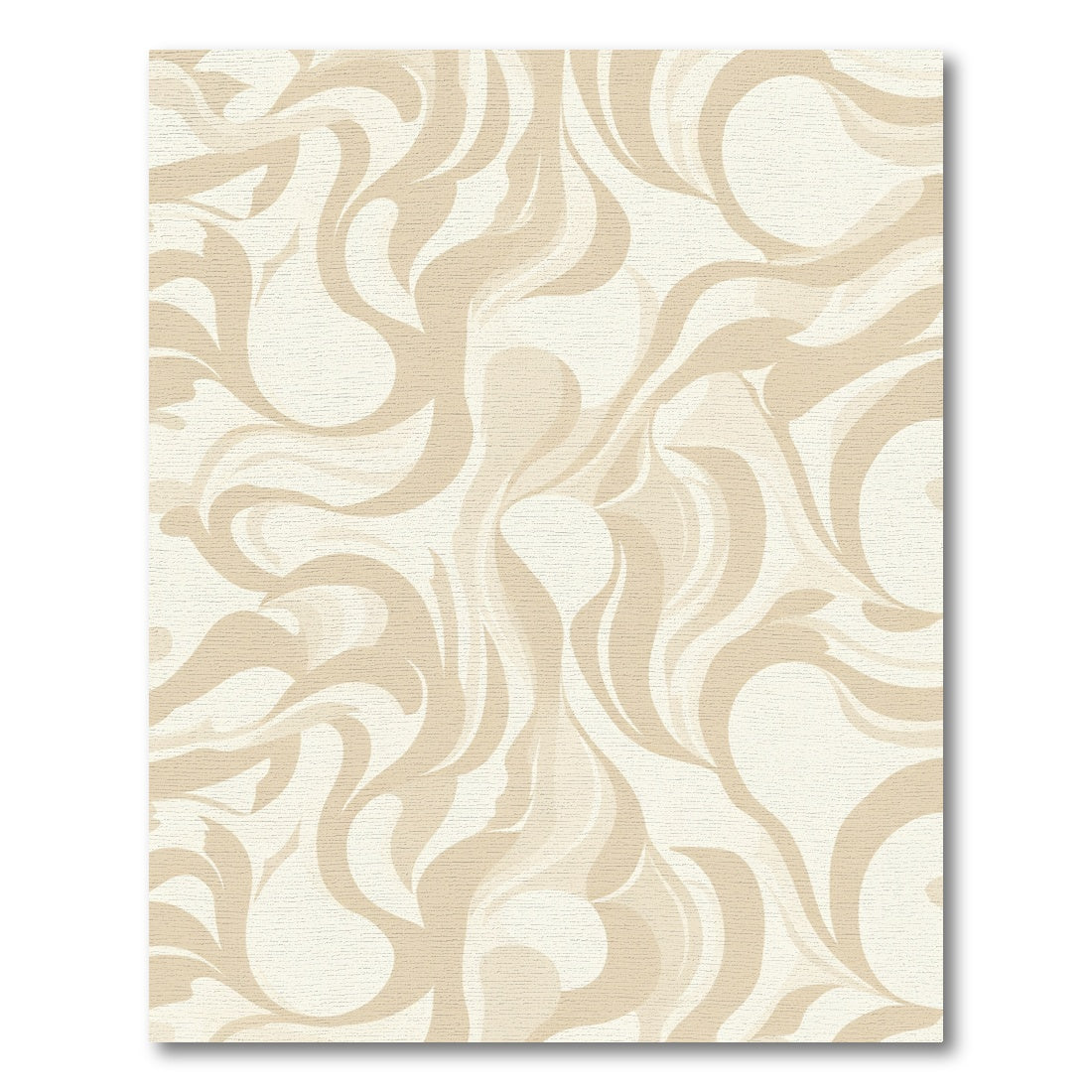 Cream Swirl Abstract Flow Rug