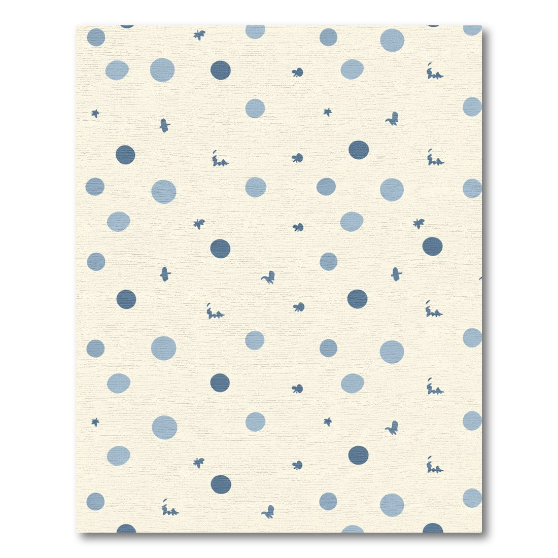 Blue Polka Dot Bird Scatter Rug