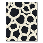 Bold Black Cream Interlocking Curves Rug