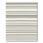 Neutral Gray Cream Horizontal Stripes Rug