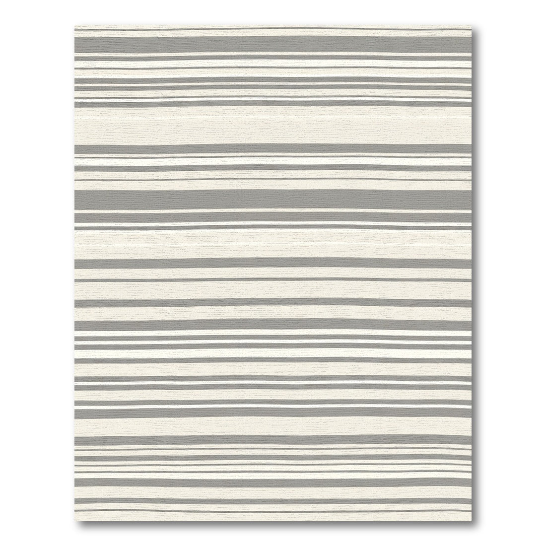 Neutral Gray Cream Horizontal Stripes Rug