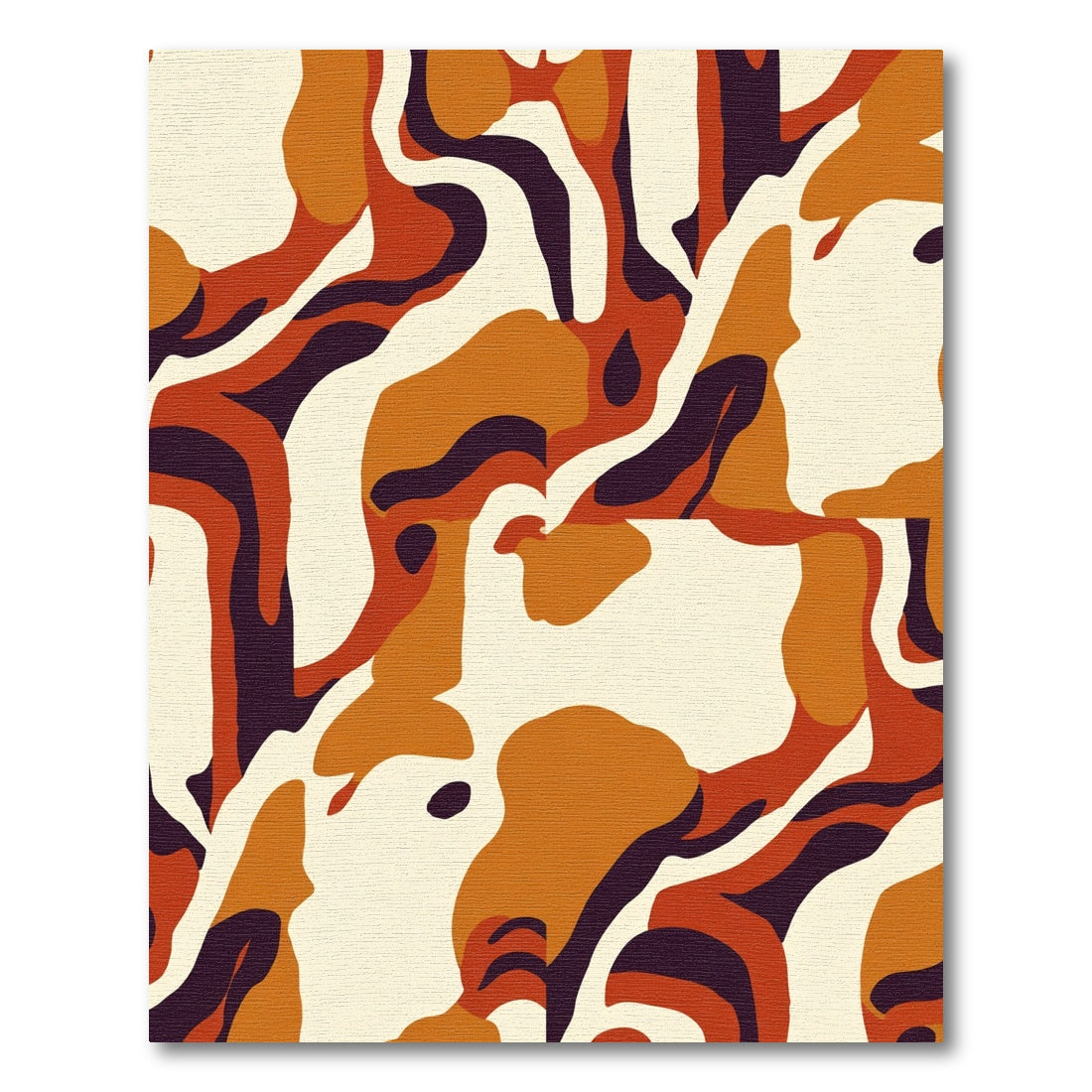 Abstract Earthy Tone Swirl Rug
