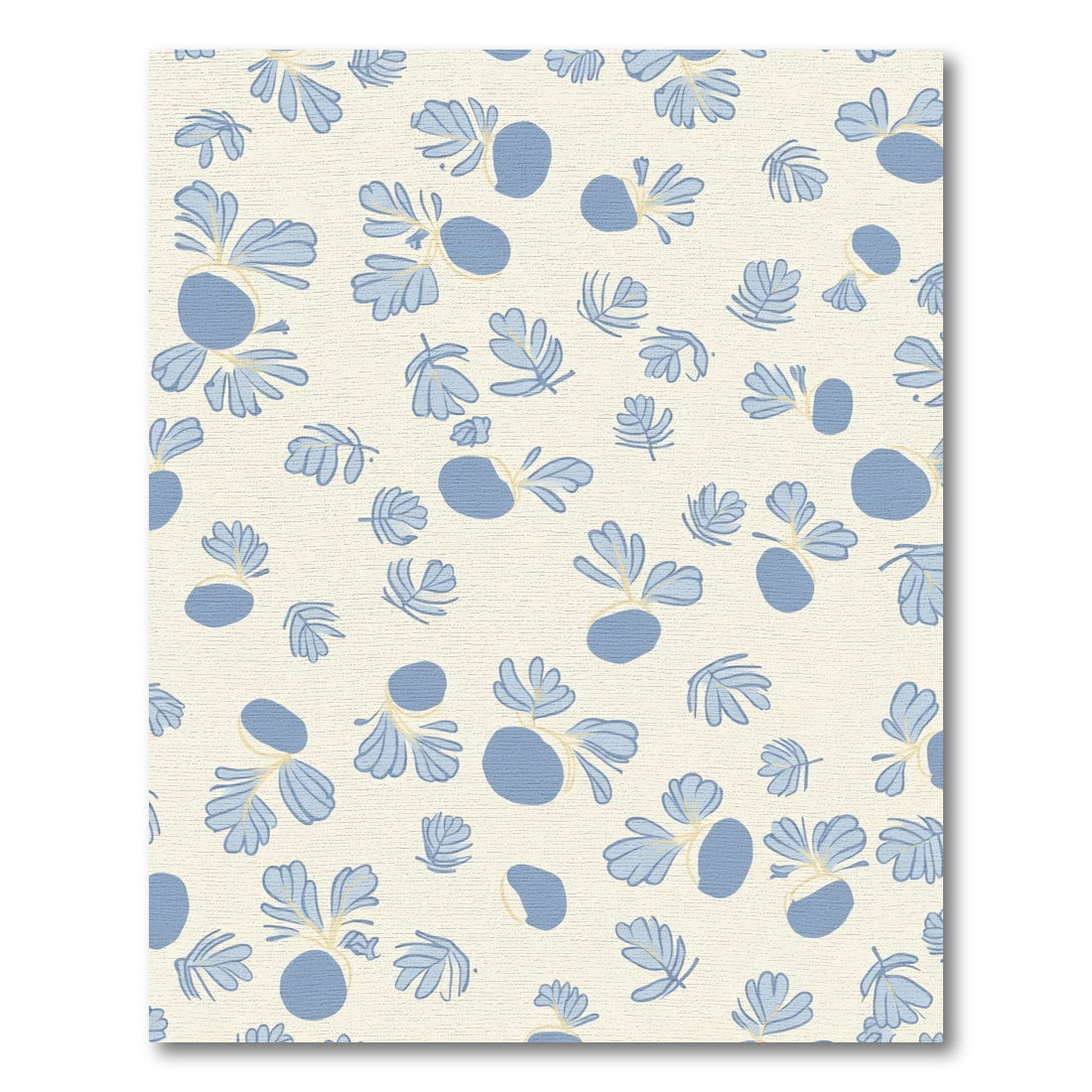 Pale Blue Botanical Scatter Rug
