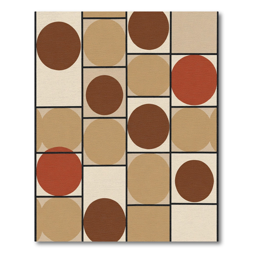Earthy Circles Grid Composition Rug