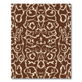 Rustic Cocoa Cream Scrollwork Rug