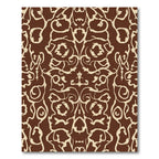 Rustic Cocoa Cream Scrollwork Rug
