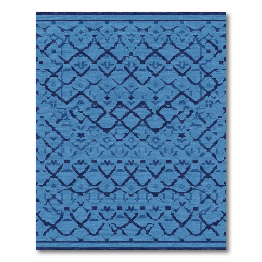 Indigo Lattice Repeating Organic Rug
