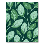 Dark Green Leafy Branches Harmony Rug