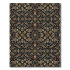 Dark Floral Fish Medallion Rug