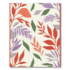 Red Purple Green Leafy Branches Rug