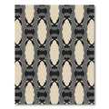 Modern Beige Black Abstract Oval Rug