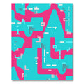 Circuit Board Pink Teal Abstract Lines Rug