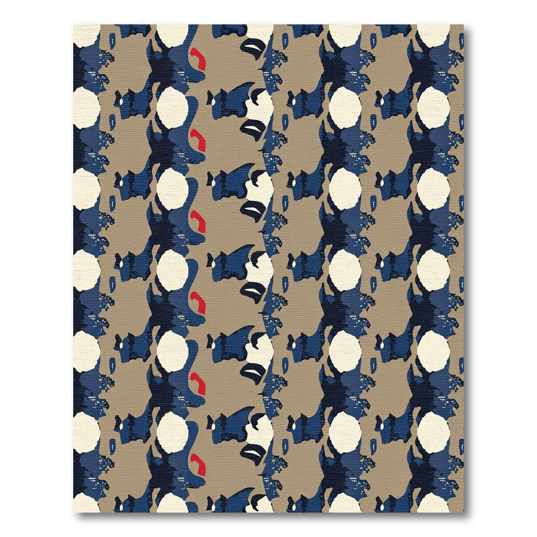 Abstract Blue Earth Tone Shapes Rug