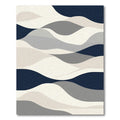 Modern Navy Gray Abstract Wave Rug