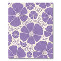 Purple Large Floral Outline Cream Rug