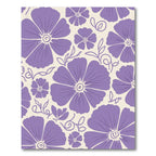 Purple Large Floral Outline Cream Rug