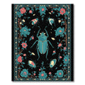 Teal Beetle Coral Flower Garden Rug